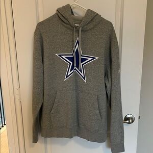 Gray Hoodie with Blue Star Logo